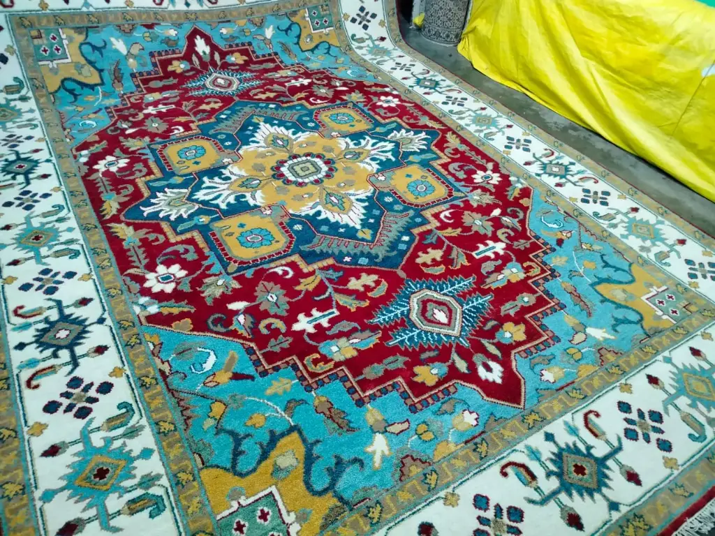 Hand-Knotted Traditional Medallion Wool Carpet- Living Rooms, Bedrooms, Dining Areas